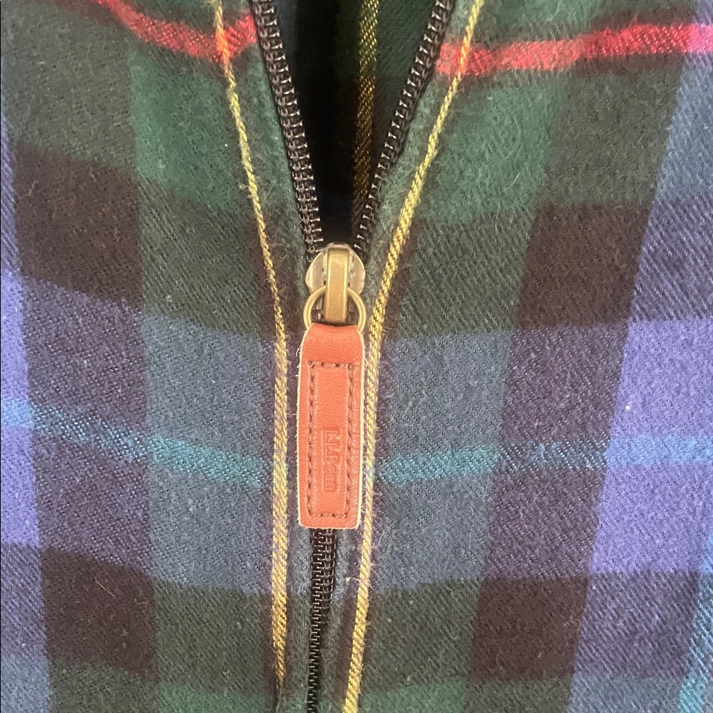 L.L. Bean Blue, Green & Red Plaid Zip Hoodie - Picture 4 of 8